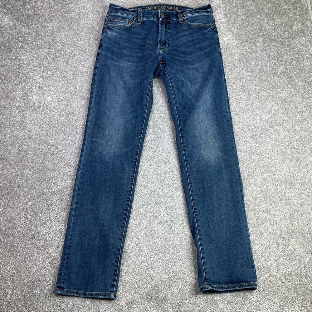 American Eagle Extreme Flex Jeans Men's 30X30 Blue Slim Straight Low Rise